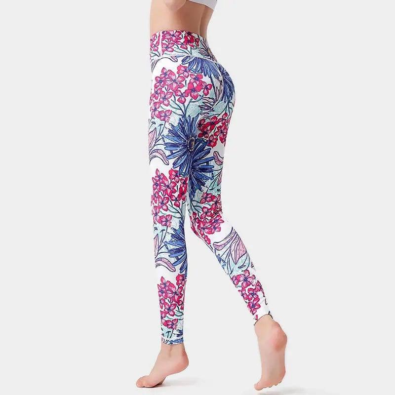 Print Yoga Suit Amazon Yoga Pants-Rose Red-3