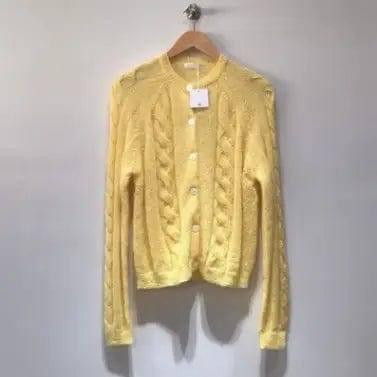 Regular Cardigans Sweaters-Yellow-8