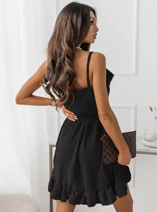 Fashion Suspender Dress-Black-2