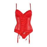 Sexy Lingerie Nightclub Sexy File Underwire Gather Uniform-Red-4