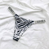 Sexy Low-rise T Pants Narrow Edge Water Diamond Underwear-zebra-5