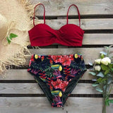 Print Bikini Female Swimsuit-Red-5