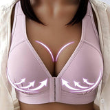 Push Up Bra Front Closure Solid Color Brassiere-front style1-E-10