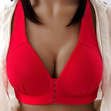 Push Up Bra Front Closure Solid Color Brassiere-2