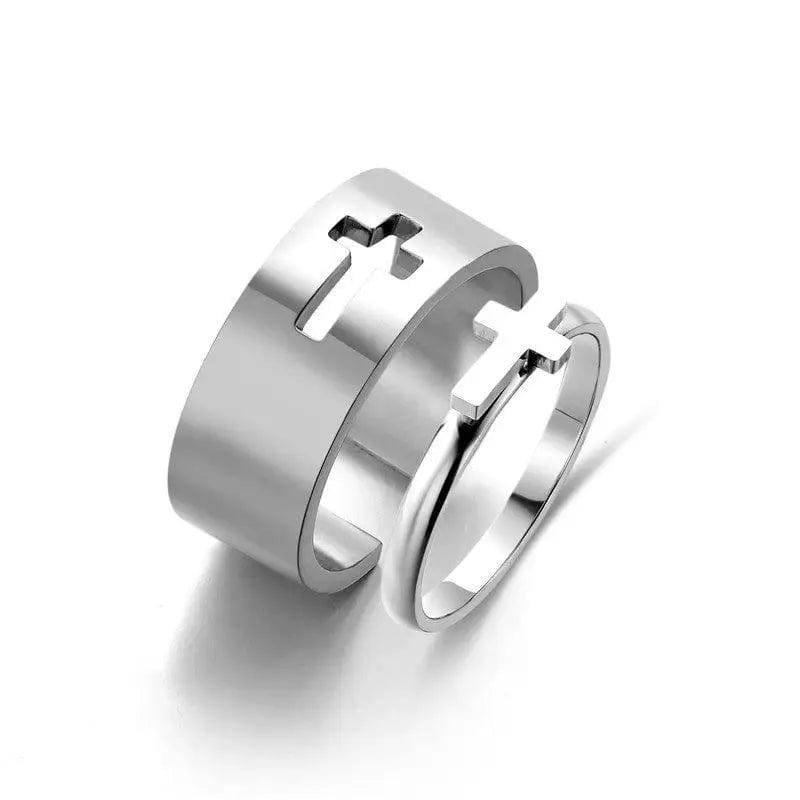 Simple And Versatile Titanium Steel Ring-Crosssteelcolor-5