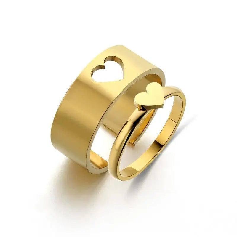 Simple And Versatile Titanium Steel Ring-Heartgoldcolor-6