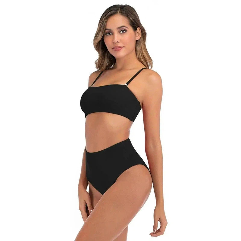 Split Swimsuit Women Bikini European And American High-Black-2