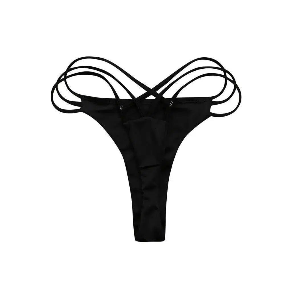 Stripe Sexy Bikini Europe And America-Black-2