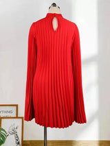 Stunning Red Pleated Dress for Elegant Occasions-5