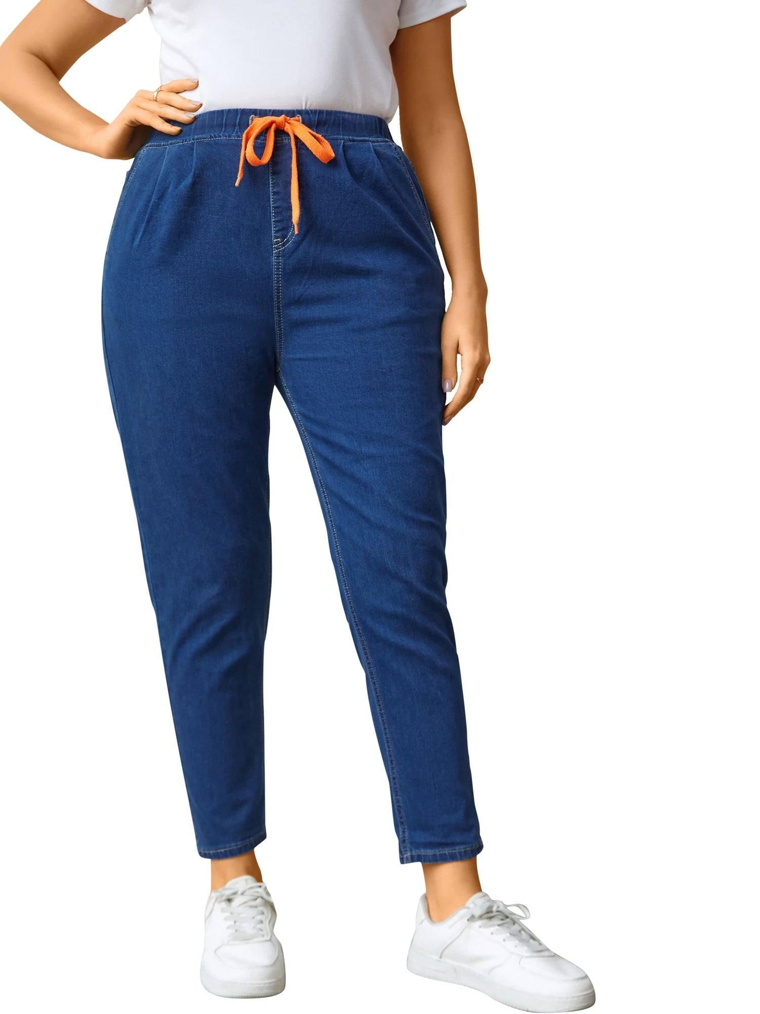 Stylish Drawstring Blue Joggers for Casual Wear-1