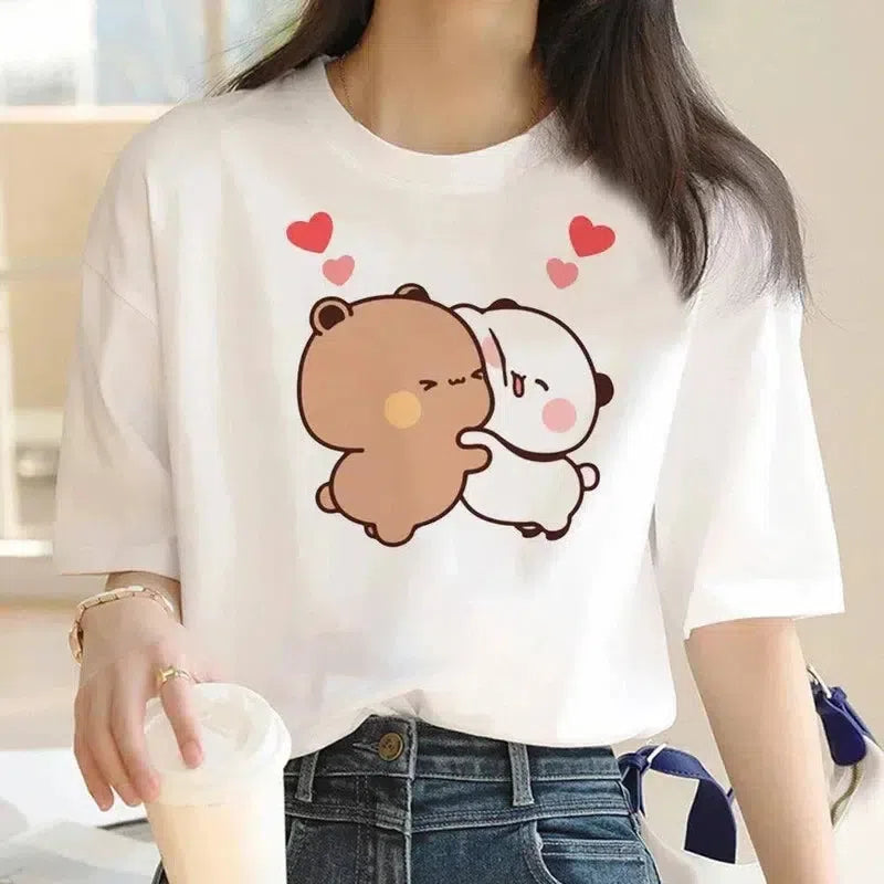 Summer Love Bear Shirt-L235-8 WHITE-1