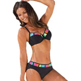 Swimsuit Female Underwire Bikini Split 4-color-Black-4