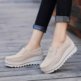 Thick-soled Flat Shoes Anti-slip Suede Height Increasing Shoes For Women-2