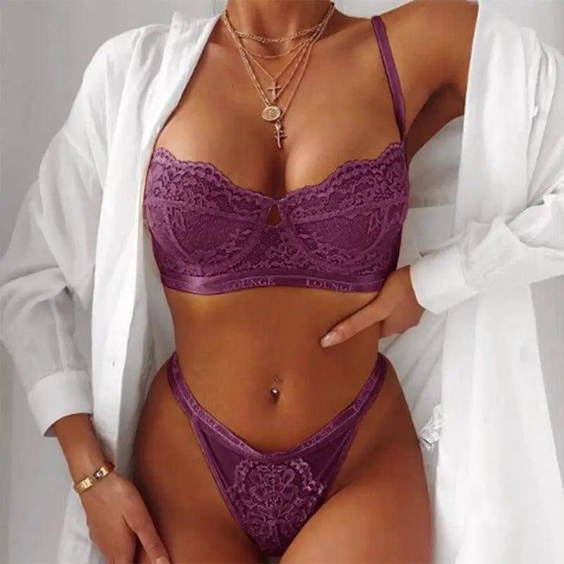 Three-point Lingerie Sexy-Purple-5