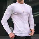 Trend Crew-neck Pullover Loose Knitted Long-sleeved Cotton-White-2