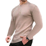 Trend Crew-neck Pullover Loose Knitted Long-sleeved Cotton-Khaki-4