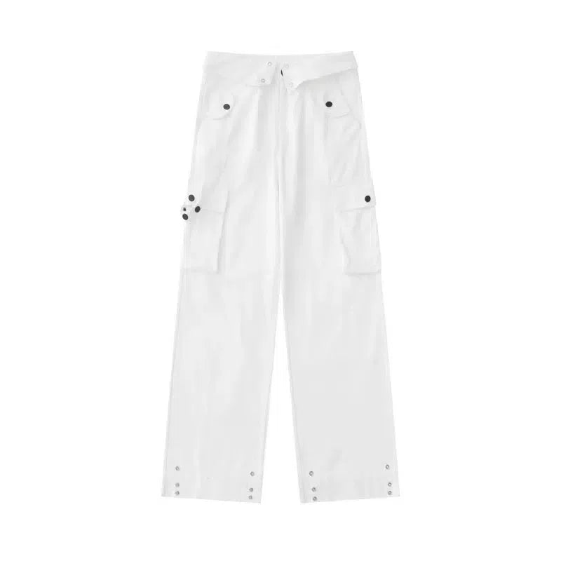 Trendy Brand Retro Men's Overalls For Girls-White-5