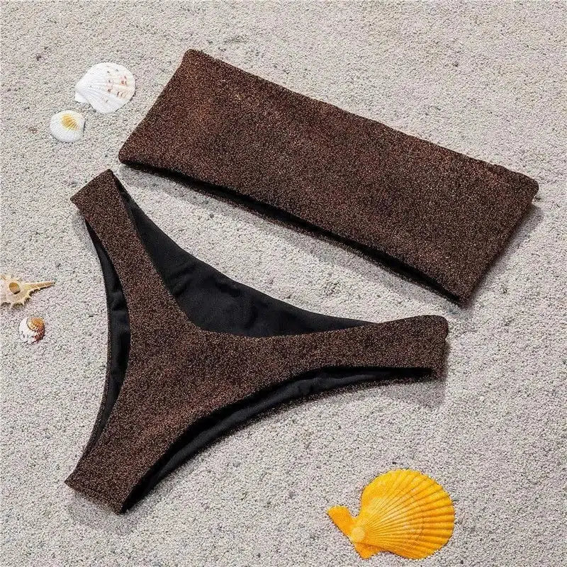 Tube top bikini-Brown-4