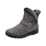 Winter Boots Women Warm Plush Snow Boots Zipper Comfort-Grey-16