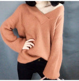 Winter Sweater Women Warm Oversized Pullovers Oversized-Red-7