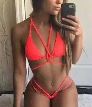 Women Bikini Set-Orange-9