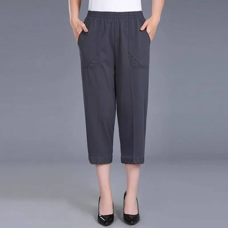 Women Capris Pants-dark grey-7