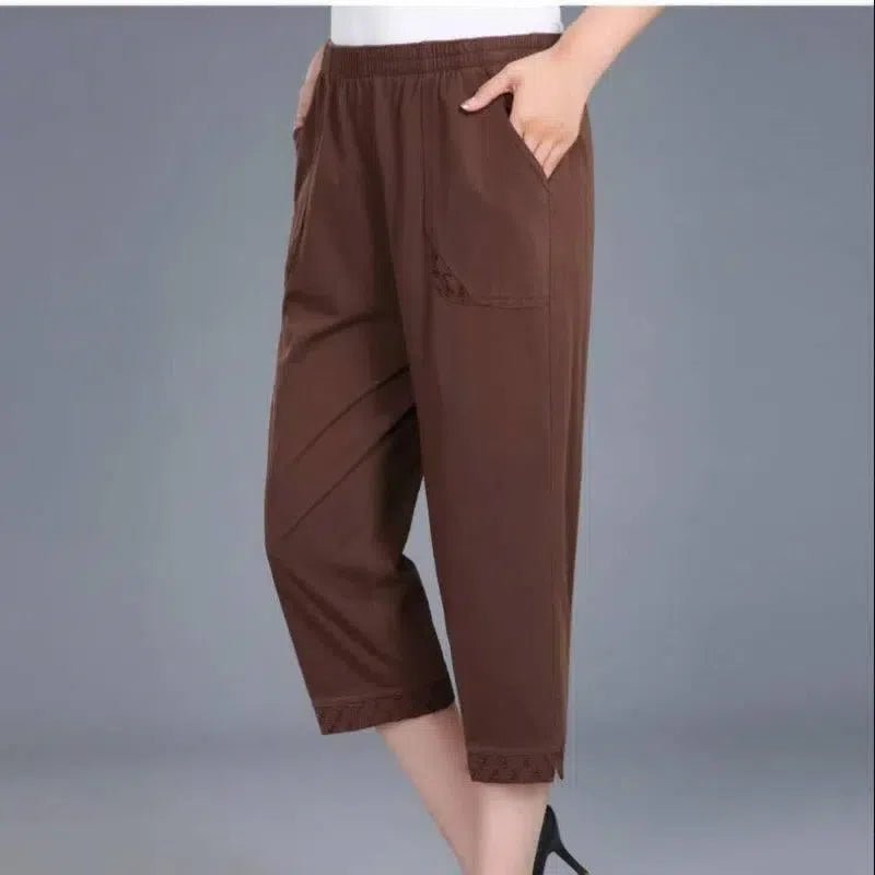 Women Capris Pants-coffee-9