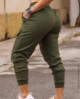 Women's Cargo Pants Casual Trousers New Solid Color Trend-6