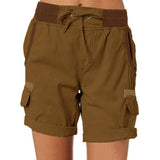 Women's Casual High Waist Cargo Shorts-Ginger-13