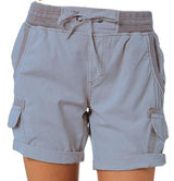 Women's Casual High Waist Cargo Shorts Navy Blue / 3XL-8