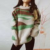 Women's Fashion Casual Irregular Striped Sweater-1