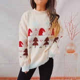 Women's Fashion Christmas Round Neck Long Sleeve Sweater-1