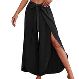 Women's Fashion Loose Casual Solid Color High Waist Flowy AG / 2XL-4