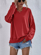 Women's Fleece-lined Hooded Casual Loose Sweater-9