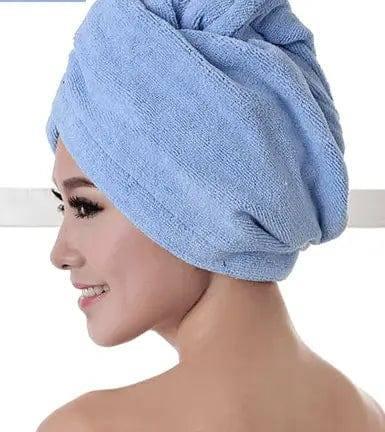 Women's Hair Dryer Cap, Absorbent Dry Hair Towel-SkyBlue-40