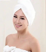 Women's Hair Dryer Cap, Absorbent Dry Hair Towel-White-41