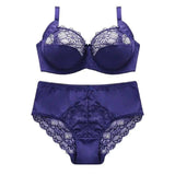 Women's Lace Underwire Push Up Lingerie Panty Set-4