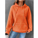 Women's Loose Casual Solid Color Long-sleeved Sweater-Orange-15