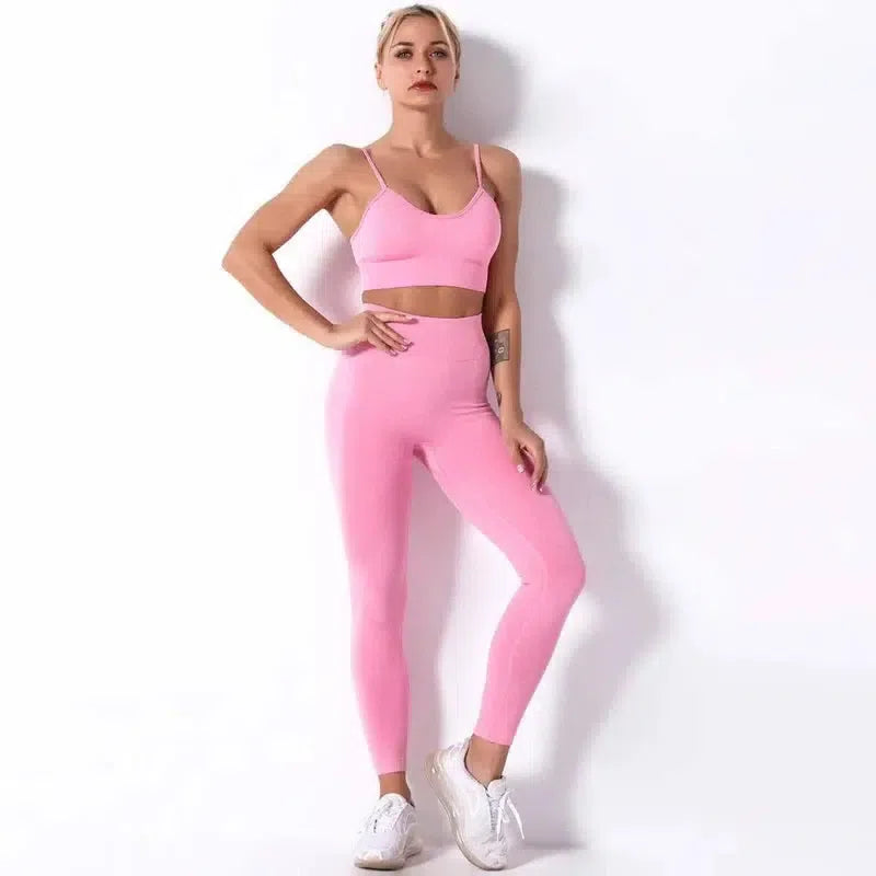 Yoga Pants Fitness Running Yoga Clothes Sports-Pink-5