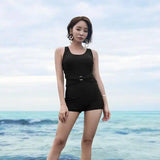 Women's one-piece swimsuit-Black-5